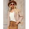 imageGRACE KARIN Womens Cropped Knit Sweater Blazer Oversized Open Front Jackets 2025 Fall Laple Cardigans Dressy CasualApricot