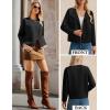 imageGRACE KARIN Womens Cropped Knit Sweater Blazer Oversized Open Front Jackets 2025 Fall Laple Cardigans Dressy CasualBlack