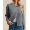 imageGRACE KARIN Womens Cropped Knit Sweater Blazer Oversized Open Front Jackets 2025 Fall Laple Cardigans Dressy CasualGrey