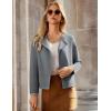 imageGRACE KARIN Womens Cropped Knit Sweater Blazer Oversized Open Front Jackets 2025 Fall Laple Cardigans Dressy CasualGrey