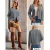 imageGRACE KARIN Womens Cropped Knit Sweater Blazer Oversized Open Front Jackets 2025 Fall Laple Cardigans Dressy CasualGrey
