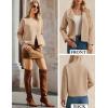 imageGRACE KARIN Womens Cropped Knit Sweater Blazer Oversized Open Front Jackets 2025 Fall Laple Cardigans Dressy CasualKhaki