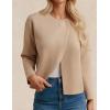imageGRACE KARIN Womens Cropped Knit Sweater Blazer Oversized Open Front Jackets 2025 Fall Laple Cardigans Dressy CasualKhaki