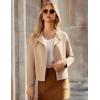 imageGRACE KARIN Womens Cropped Knit Sweater Blazer Oversized Open Front Jackets 2025 Fall Laple Cardigans Dressy CasualKhaki