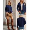 imageGRACE KARIN Womens Cropped Knit Sweater Blazer Oversized Open Front Jackets 2025 Fall Laple Cardigans Dressy CasualNavy Blue