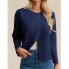imageGRACE KARIN Womens Cropped Knit Sweater Blazer Oversized Open Front Jackets 2025 Fall Laple Cardigans Dressy CasualNavy Blue