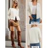 imageGRACE KARIN Womens Cropped Knit Sweater Blazer Oversized Open Front Jackets 2025 Fall Laple Cardigans Dressy CasualWhite
