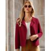 imageGRACE KARIN Womens Cropped Knit Sweater Blazer Oversized Open Front Jackets 2025 Fall Laple Cardigans Dressy CasualWine Red