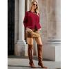 imageGRACE KARIN Womens Cropped Knit Sweater Blazer Oversized Open Front Jackets 2025 Fall Laple Cardigans Dressy CasualWine Red