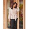 imageGRACE KARIN Womens Dressy Tops Fall Long Sleeve Blouses Elegant Pleated Business Work Shirts Trendy Outfit 2025Apricot
