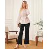 imageGRACE KARIN Womens Dressy Tops Fall Long Sleeve Blouses Elegant Pleated Business Work Shirts Trendy Outfit 2025Apricot