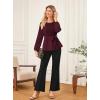 imageGRACE KARIN Womens Dressy Tops Fall Long Sleeve Blouses Elegant Pleated Business Work Shirts Trendy Outfit 2025Wine Red