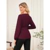 imageGRACE KARIN Womens Dressy Tops Fall Long Sleeve Blouses Elegant Pleated Business Work Shirts Trendy Outfit 2025Wine Red