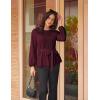 imageGRACE KARIN Womens Dressy Tops Fall Long Sleeve Blouses Elegant Pleated Business Work Shirts Trendy Outfit 2025Wine Red