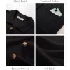 imageGRACE KARIN Womens Fall Long Cardigan Sweaters with Pockets Button Knit Blazer Trendy Open Front Dressy Casual JacketBlack