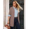 imageGRACE KARIN Womens Fall Long Cardigan Sweaters with Pockets Button Knit Blazer Trendy Open Front Dressy Casual JacketDark Camel
