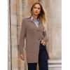 imageGRACE KARIN Womens Fall Long Cardigan Sweaters with Pockets Button Knit Blazer Trendy Open Front Dressy Casual JacketDark Camel