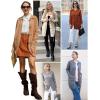 imageGRACE KARIN Womens Fall Long Cardigan Sweaters with Pockets Button Knit Blazer Trendy Open Front Dressy Casual JacketNavy Blue