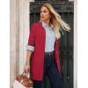 imageGRACE KARIN Womens Fall Long Cardigan Sweaters with Pockets Button Knit Blazer Trendy Open Front Dressy Casual JacketRed