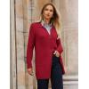 imageGRACE KARIN Womens Fall Long Cardigan Sweaters with Pockets Button Knit Blazer Trendy Open Front Dressy Casual JacketRed