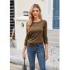 imageGRACE KARIN Womens High Stretchy Long Sleeve Pullover Sweater Blouse TopBrown
