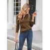 imageGRACE KARIN Womens High Stretchy Long Sleeve Pullover Sweater Blouse TopBrown