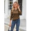 imageGRACE KARIN Womens High Stretchy Long Sleeve Pullover Sweater Blouse TopBrown