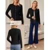 imageGRACE KARIN Womens Lightweight Fall Cardigan Long Sleeve Knit Crop Sweater Trendy Button Open Front Crewneck JacketBlack