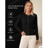 imageGRACE KARIN Womens Lightweight Fall Cardigan Long Sleeve Knit Crop Sweater Trendy Button Open Front Crewneck JacketBlack