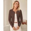 imageGRACE KARIN Womens Lightweight Fall Cardigan Long Sleeve Knit Crop Sweater Trendy Button Open Front Crewneck JacketBrown