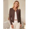 imageGRACE KARIN Womens Lightweight Fall Cardigan Long Sleeve Knit Crop Sweater Trendy Button Open Front Crewneck JacketBrown