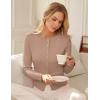 imageGRACE KARIN Womens Lightweight Fall Cardigan Long Sleeve Knit Crop Sweater Trendy Button Open Front Crewneck JacketCamel