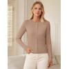 imageGRACE KARIN Womens Lightweight Fall Cardigan Long Sleeve Knit Crop Sweater Trendy Button Open Front Crewneck JacketCamel