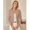 imageGRACE KARIN Womens Lightweight Fall Cardigan Long Sleeve Knit Crop Sweater Trendy Button Open Front Crewneck JacketCamel