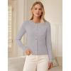 imageGRACE KARIN Womens Lightweight Fall Cardigan Long Sleeve Knit Crop Sweater Trendy Button Open Front Crewneck JacketGray