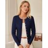 imageGRACE KARIN Womens Lightweight Fall Cardigan Long Sleeve Knit Crop Sweater Trendy Button Open Front Crewneck JacketNavy Blue