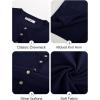 imageGRACE KARIN Womens Lightweight Fall Cardigan Long Sleeve Knit Crop Sweater Trendy Button Open Front Crewneck JacketNavy Blue