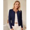 imageGRACE KARIN Womens Lightweight Fall Cardigan Long Sleeve Knit Crop Sweater Trendy Button Open Front Crewneck JacketNavy Blue