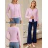 imageGRACE KARIN Womens Lightweight Fall Cardigan Long Sleeve Knit Crop Sweater Trendy Button Open Front Crewneck JacketPink