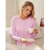 imageGRACE KARIN Womens Lightweight Fall Cardigan Long Sleeve Knit Crop Sweater Trendy Button Open Front Crewneck JacketPink