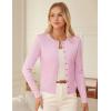 imageGRACE KARIN Womens Lightweight Fall Cardigan Long Sleeve Knit Crop Sweater Trendy Button Open Front Crewneck JacketPink