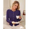 imageGRACE KARIN Womens Lightweight Fall Cardigan Long Sleeve Knit Crop Sweater Trendy Button Open Front Crewneck JacketPurple