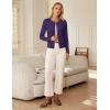 imageGRACE KARIN Womens Lightweight Fall Cardigan Long Sleeve Knit Crop Sweater Trendy Button Open Front Crewneck JacketPurple