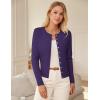 imageGRACE KARIN Womens Lightweight Fall Cardigan Long Sleeve Knit Crop Sweater Trendy Button Open Front Crewneck JacketPurple