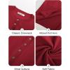 imageGRACE KARIN Womens Lightweight Fall Cardigan Long Sleeve Knit Crop Sweater Trendy Button Open Front Crewneck JacketRed
