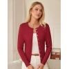 imageGRACE KARIN Womens Lightweight Fall Cardigan Long Sleeve Knit Crop Sweater Trendy Button Open Front Crewneck JacketRed
