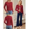 imageGRACE KARIN Womens Lightweight Fall Cardigan Long Sleeve Knit Crop Sweater Trendy Button Open Front Crewneck JacketRed