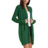 imageGRACE KARIN Womens Long Cardigan Sweater Open Front Classic Knitted Lightweight Sweater with PocketsArmy Olive