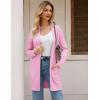 imageGRACE KARIN Womens Long Cardigan Sweater Open Front Classic Knitted Lightweight Sweater with PocketsBaby Pink