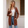 imageGRACE KARIN Womens Long Cardigan Sweater Open Front Classic Knitted Lightweight Sweater with PocketsCaramel